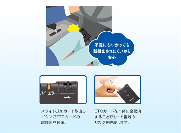不意にぶつかっても誤排出されにくいから安心