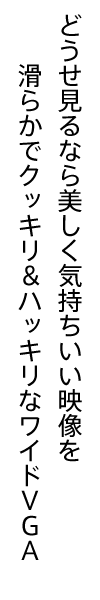どうせ見るなら美しく気持ちいい映像を滑らかでクッキリ＆ハッキリなワイドVGA