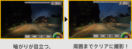 暗がりが目立つ 周囲までクリアに撮影！