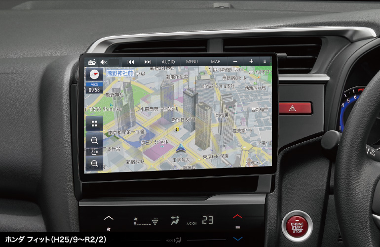有機ELを搭載した狭額縁10V型大画面が460車種以上のクルマに取付可能！