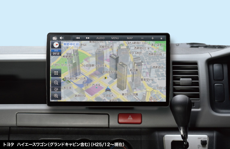 有機ELを搭載した狭額縁10V型大画面が460車種以上のクルマに取付可能！