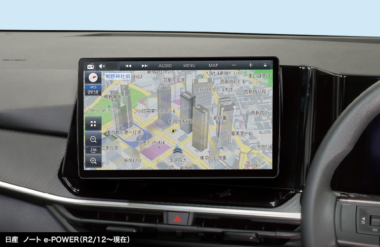 有機ELを搭載した狭額縁10V型大画面が460車種以上のクルマに取付可能！