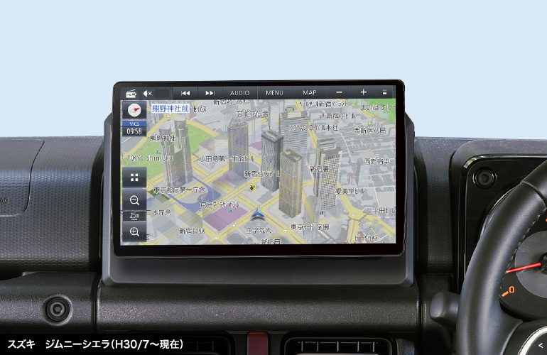 有機ELを搭載した狭額縁10V型大画面が460車種以上のクルマに取付可能！