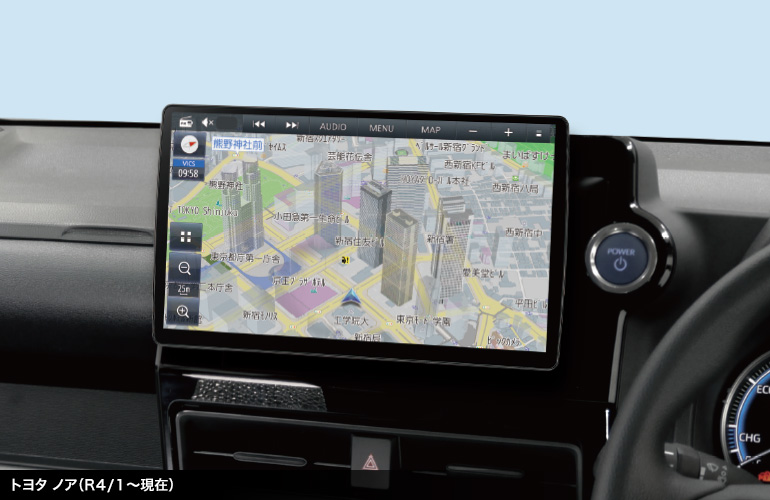 有機ELを搭載した狭額縁10V型大画面が460車種以上のクルマに取付可能！