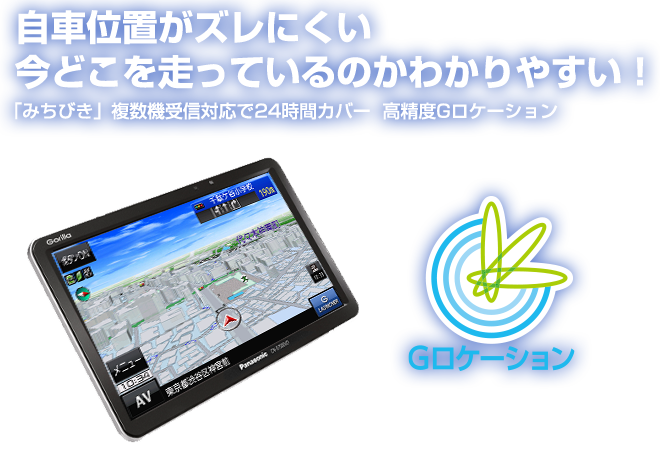 自車のマークがズレない高精度測位！今どこを走っているのか正確にわかる！ 