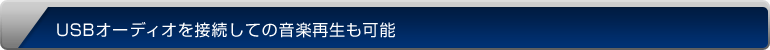 USBオーディオを接続しての音楽再生も可能