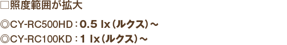 照度範囲が拡大