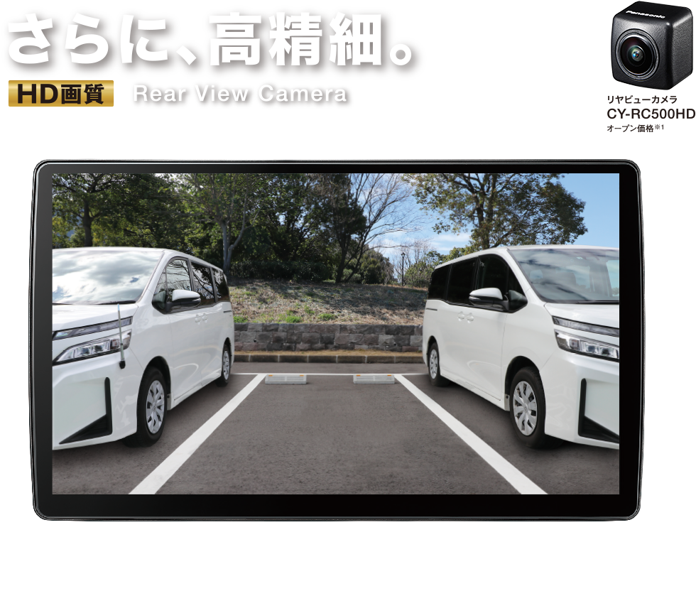 さらに、高精細。HD画質 Strada カーナビステーション専用 リヤビューカメラ CY-RC500HD オープン価格※1