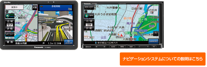 パナソニックのカーナビ〈ゴリラ〉および〈Strada〉を採用