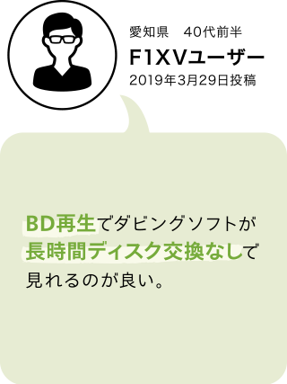 F1XV・F1DVユーザーボイス