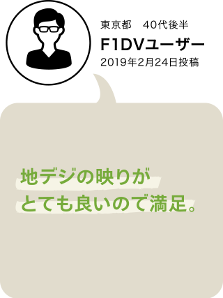 F1XV・F1DVユーザーボイス
