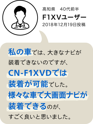 F1XV・F1DVユーザーボイス