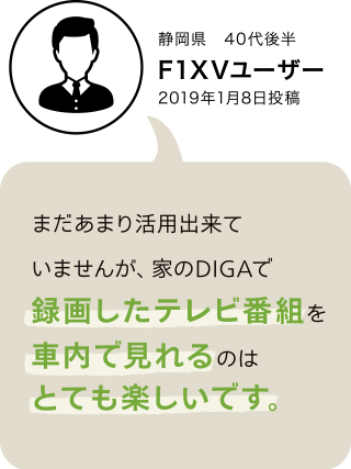 F1XV・F1DVユーザーボイス