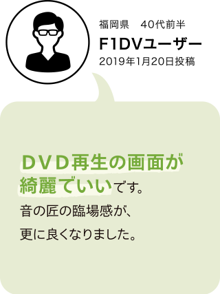 F1XV・F1DVユーザーボイス