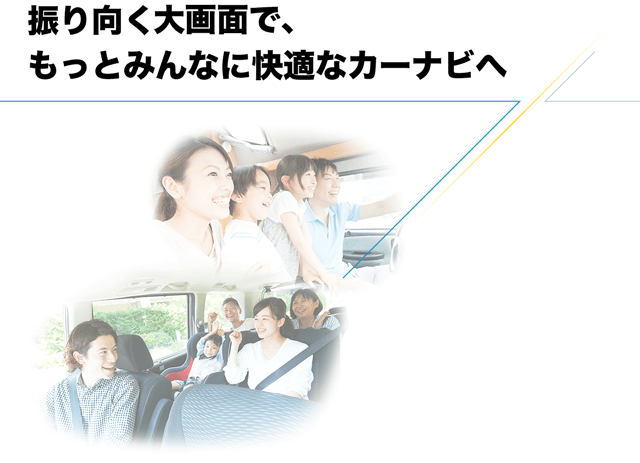 振り向く画面で、もっとみんなに快適なカーナビへ