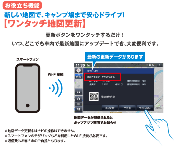 ワンタッチ地図更新