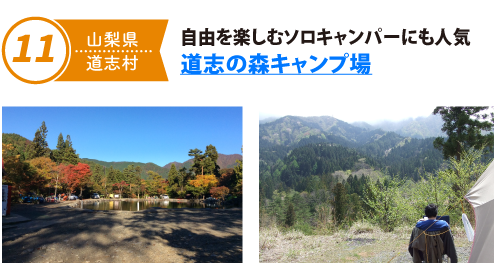 自由を楽しむソロキャンパーにも人気 道志の森キャンプ場