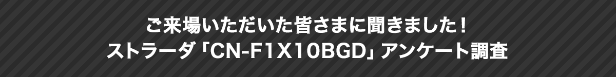 ご来場いただいた皆さまに聞きました！ストラーダ「CN-F1X10BGD」アンケート調査