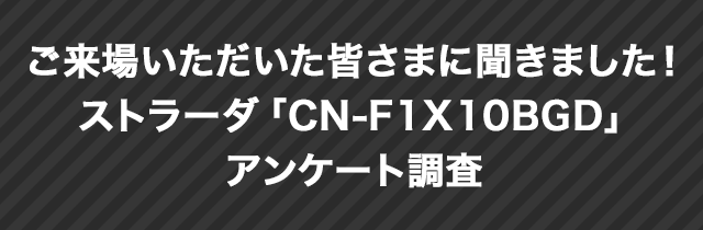 ご来場いただいた皆さまに聞きました！ストラーダ「CN-F1X10BGD」アンケート調査