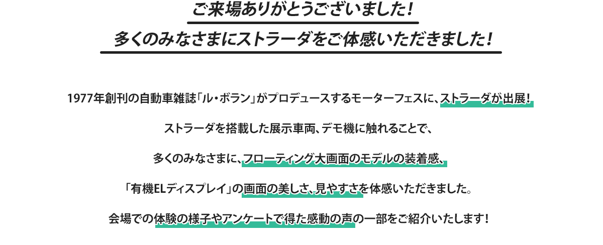 ストラーダブースで多くの方に最新ストラーダを体感いただきました！