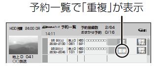 予約一覧で、重複表示