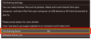 File Sharing Settings