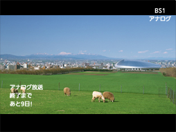 アナログ放送終了のテレビ画面