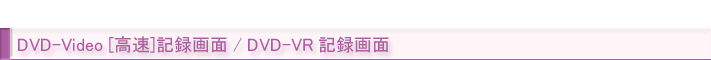 DVD-Video [高速]記録画面 / DVD-VR 記録画面
