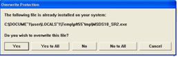 稀にインストール中に表示されるアラート画面