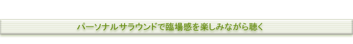 パーソナルサラウンドで臨場感を楽しみながら聴く