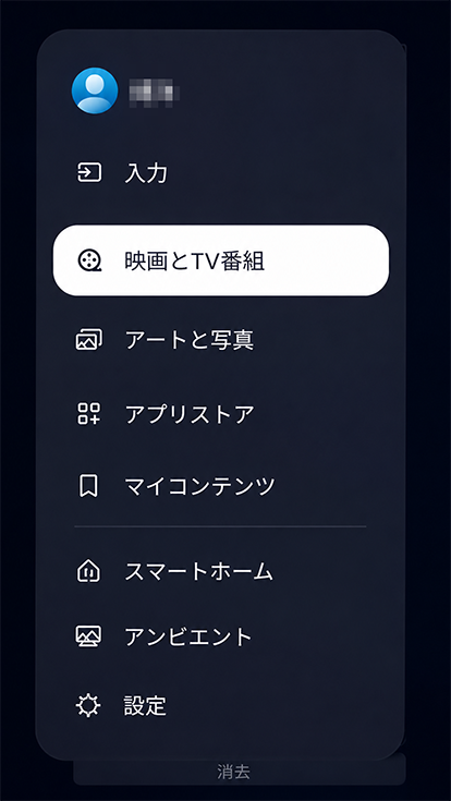 番組のメニュー
