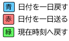 リモコンのカラーボタンで日付を変更
