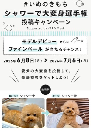 愛犬のかわいい姿を投稿しよう！『シャワーで大変身選手権』開催